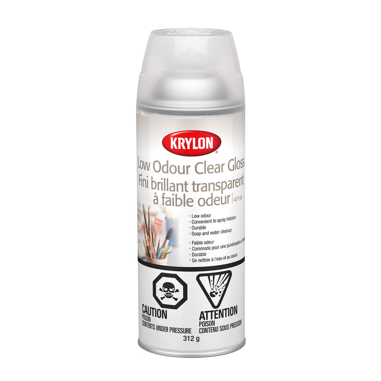 Fini brillant transparent à faible odeur en aérosol de Krylon